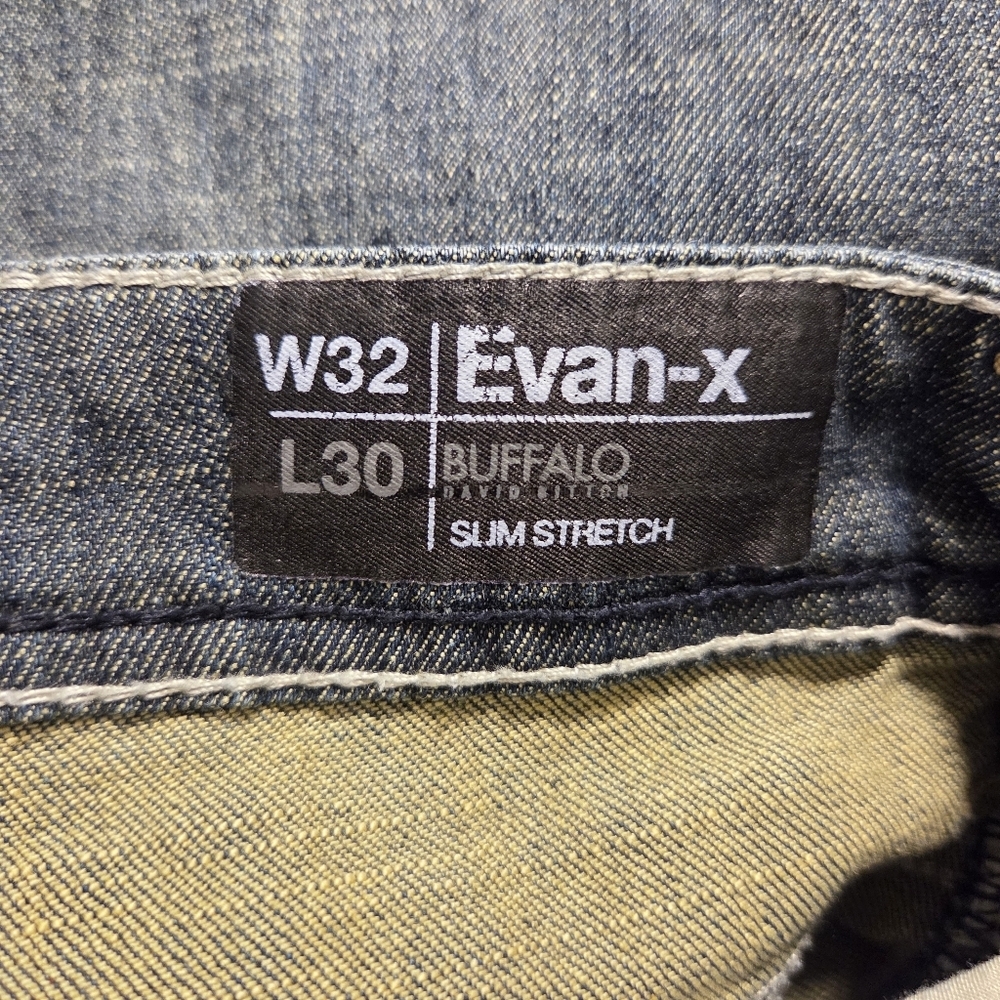 Buffalo David Bitton Evan-X Slim Stretch Jeans – Dark Distressed Wash – 32x30 - Picture 7 of 7